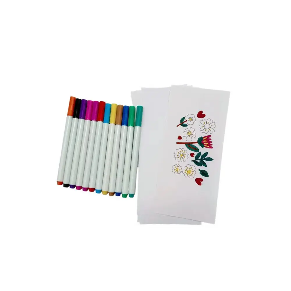 12pcs Sublimation Markers Pens with 30 Sheets 3.7