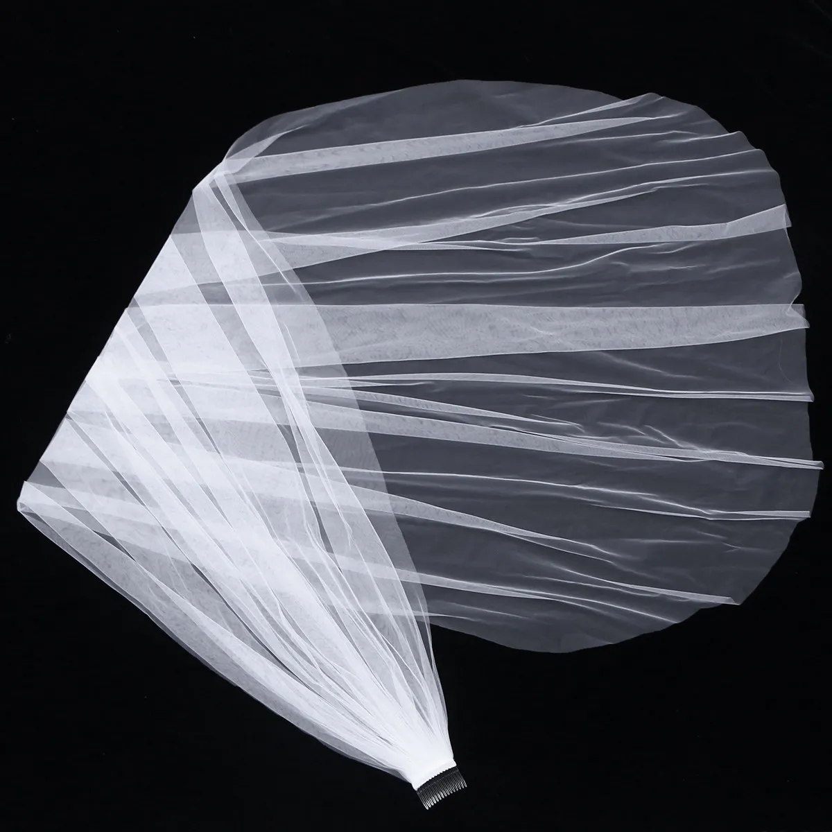 

Свадебная фата длиной 5 метров, элегантная, однослойная, чисто белая, струящаяся, гладкая, с металлическим гребнем, для невесты