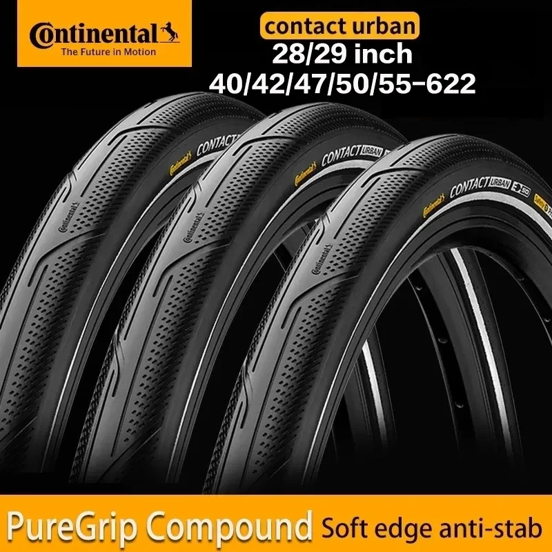 Continental Contact Urban 28/29 Inch Bicycle Wire Bead Tires 40/42/47/50/55-622 180 TPI MTB E-Bike Tyre With Reflective Strips