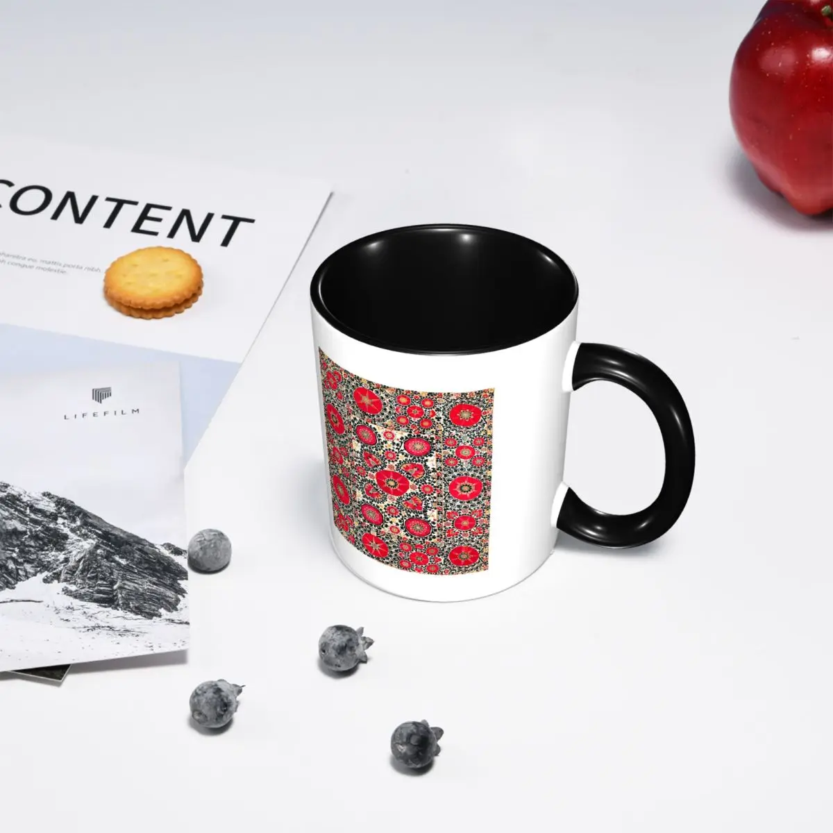 Shakhrisyabz Suzani Uzbek Embroidery Print Mug Funny Ceramic Coffee Cups Tea Mugs Milk Cup Drinkware Gift for Woman Man
