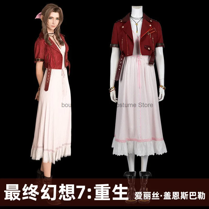 

Хэллоуин Косплей FF7 Final Fantasy 7: Reborn Косплей Костюм Алиса Гаинсбароу Косплей Игровой Набор Женское Платье