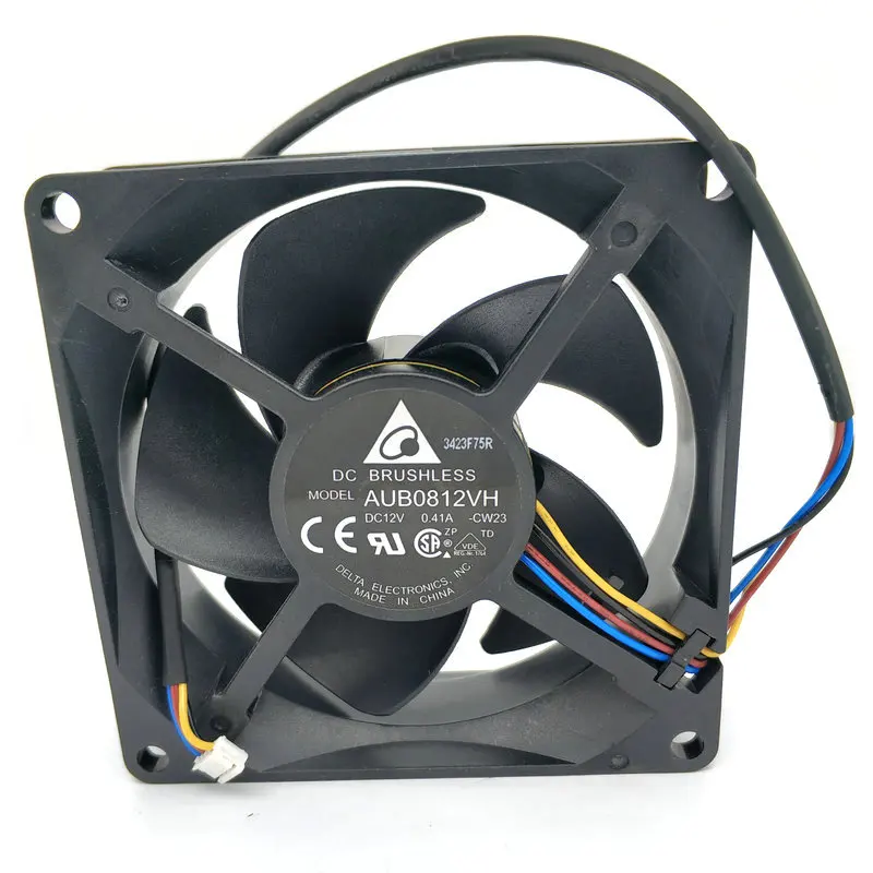 New Original AUB0812VH 8025 12V 0.41A 4WIRE Project cooling fan (ALARM Signal)