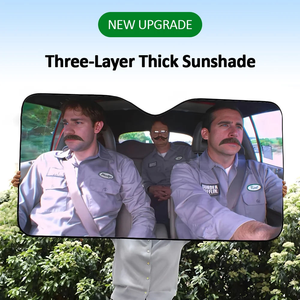 The O-OfficeES TV Car SunShade Visor Reusable Aluminum Foil UV Protector Suction Cups Heat Three-layer Insulation