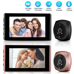 New Peephole Video Doorbell 4.3 Inch Motion Detection Monitor Digital Doorbell PIR Night Vision Smart Home Camera Door Bell