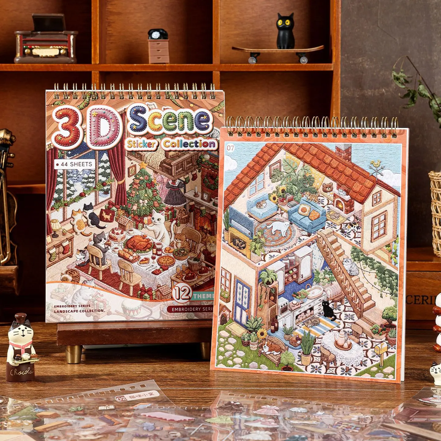 3D Scene Sticker Collection Bo - Embroidery Journal Book ulasan dan harga