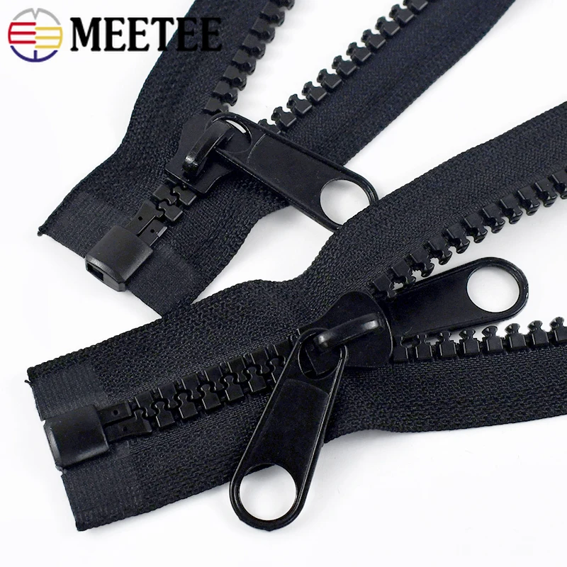 60-500cm 10# Resin Zippers Black Open End Single Double Sided Slider Zipper for Bags Coat Tent Long Zip DIY Sewing Accessories