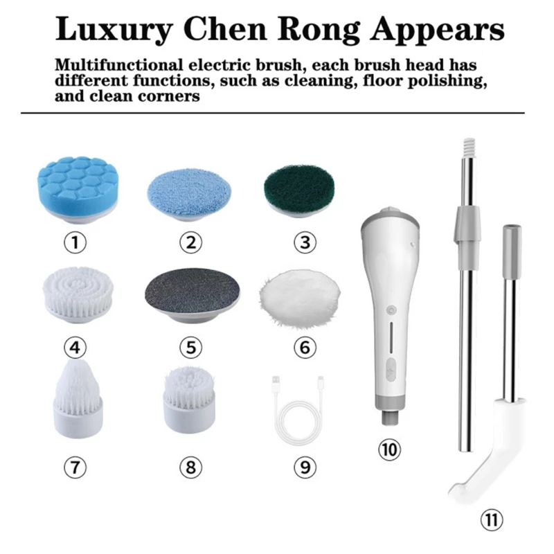 Cepillo limpieza para baño, cepillo limpieza adecuado para suelo, pared, bañera