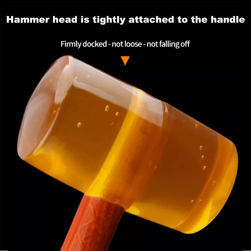 Wooden Handle Rubber Hammer Double Sided Flat Head for Vinyl Flooring Tile Crafts Jewelry Making Camping Multifunction Hand Tool