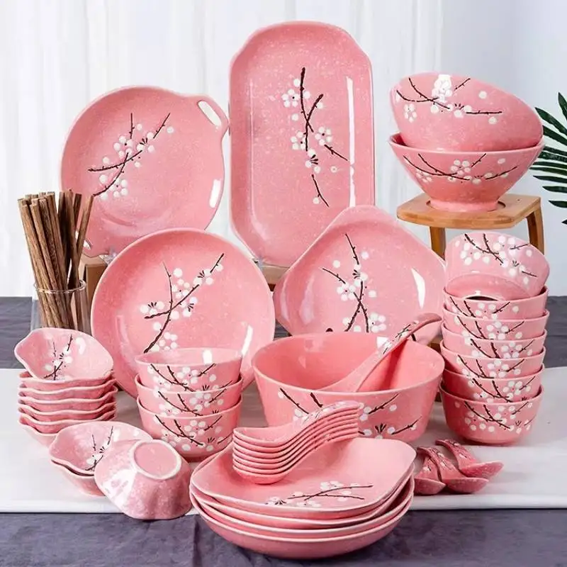 Nordic Modern Design Dinner Sets Friendly Girls Luxury Ceramic Dinnerware Set Christmas Elegant Vajilla Porcelana Dinner Set