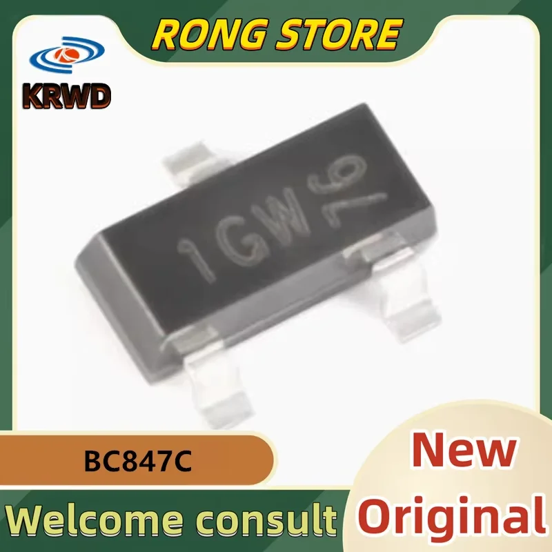 15PCS 1GW New and Original BC847C BC847 SOT-23 45V/100MA chip transistor
