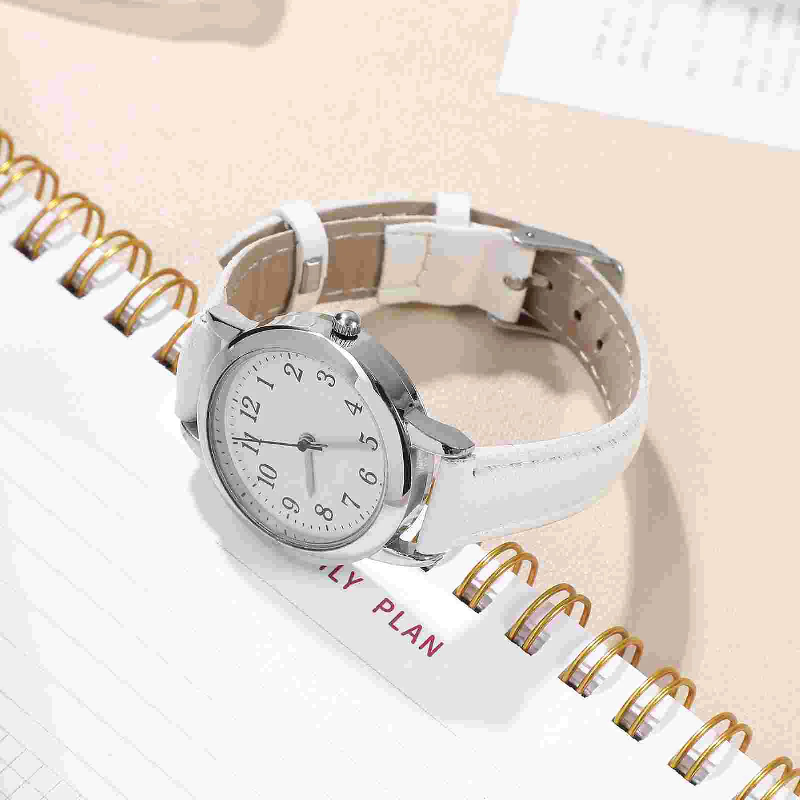 Ultra Slim Watches Fashionable Women's Smart for Hollow Out Small Gold White Pu Waterproof