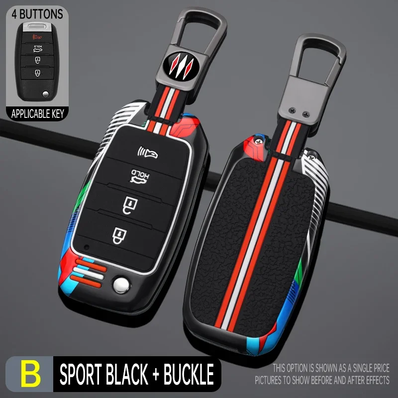 Capa de chave de carro de metal para KIA RIO 3 K2 K3 K4 K5 Forte Stinger Cerato Carens Cadenza Sportege Picanto Optima Soul Ceed Sorento