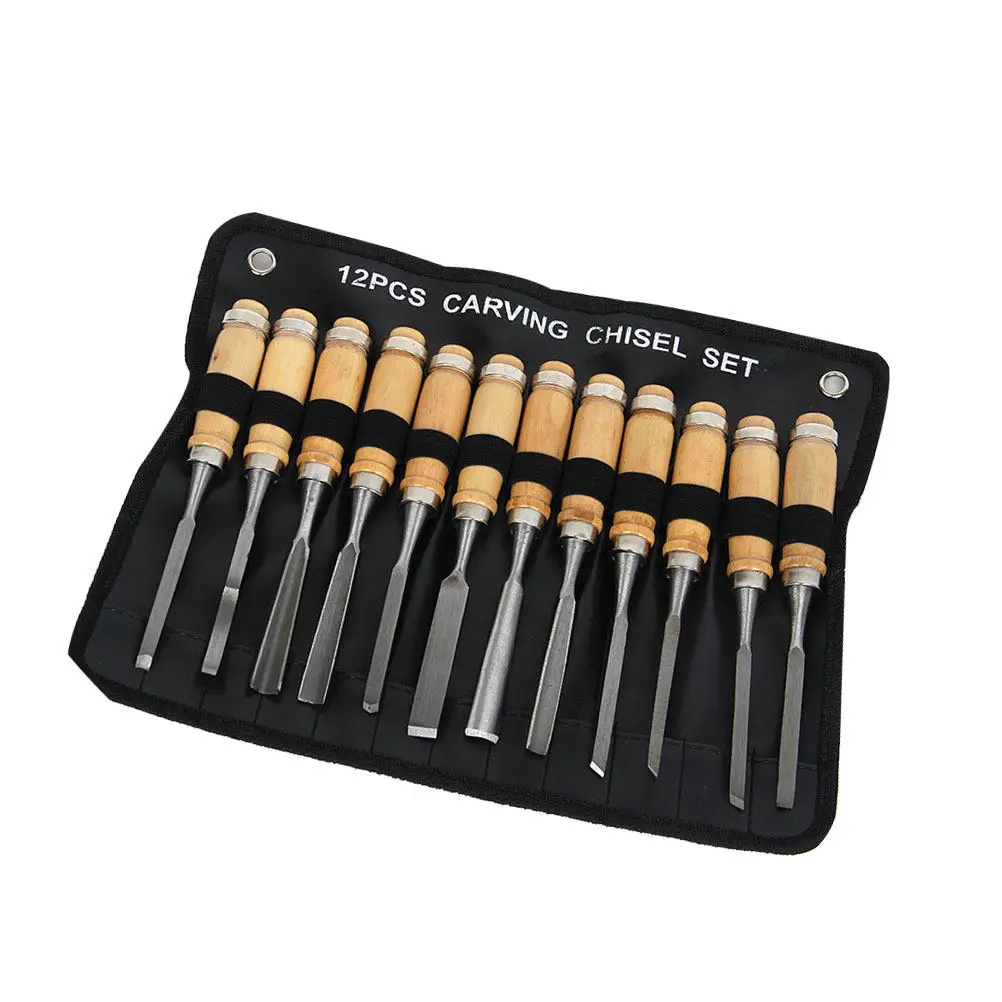 

1 Set Professional Carving Chisel Woodwork Tool Carbon Steel Wooden Handle Wood Carving Cutter Sculptural Knife DIY Art