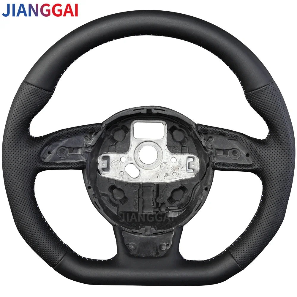 

Full Leather Steering Wheel For Audi RS3 RS4 RS5 2012-2016 S3 S4 S5 A3 A4 A5 Steering Wheel Black Smooth Leather Racing Wheel