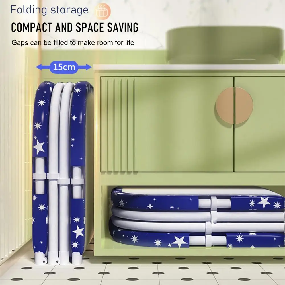 Large Foldable Bathtub Bathtub  Plastic Frame, Freestanding Surround Collapsible Bathtub, Family SPA Soaking Tub For Kids Adult