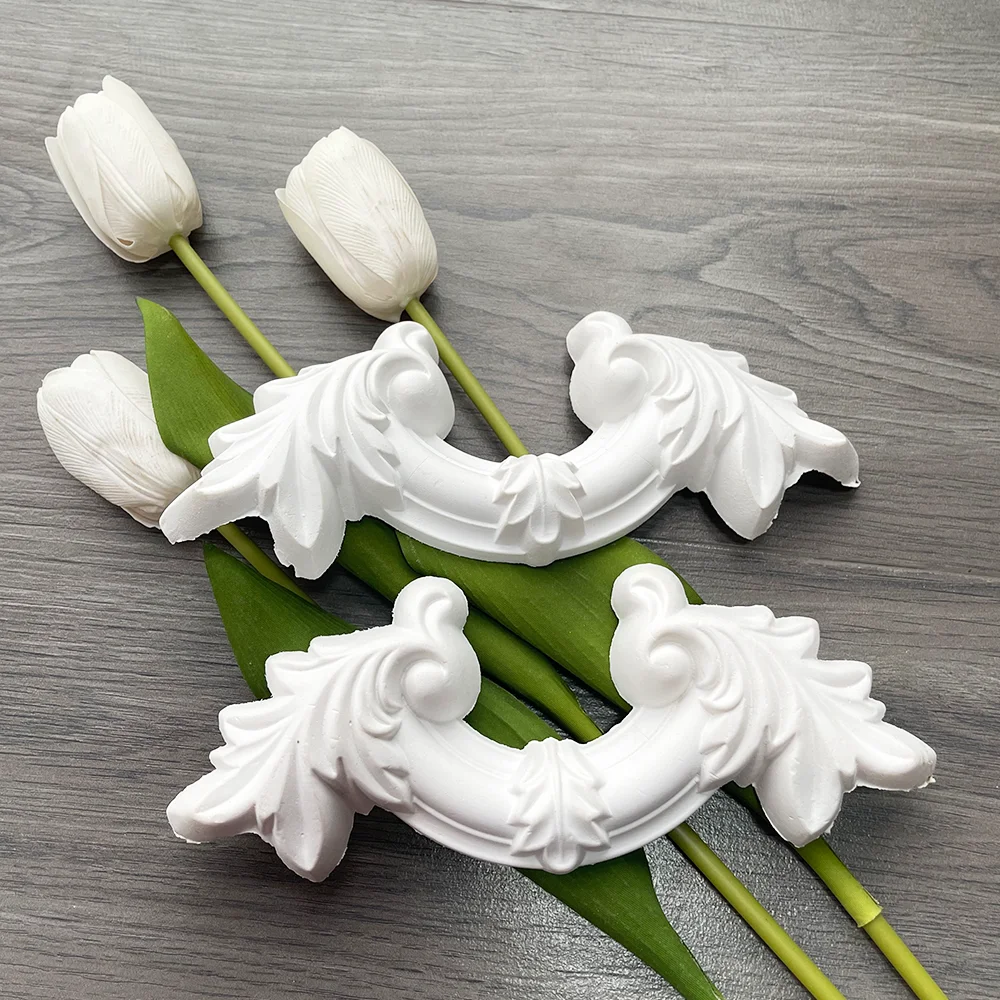 PU polyurethane material curved flower TV background wall ceiling wall decoration flower imitation plaster decoration