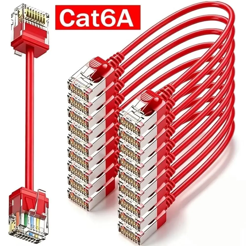 10pcs New 10Gbps CAT6a Ethernet Cable 28AWG Super Light LAN Network Cord 550MHz Slim High-Speed Internet Cable PC Connection