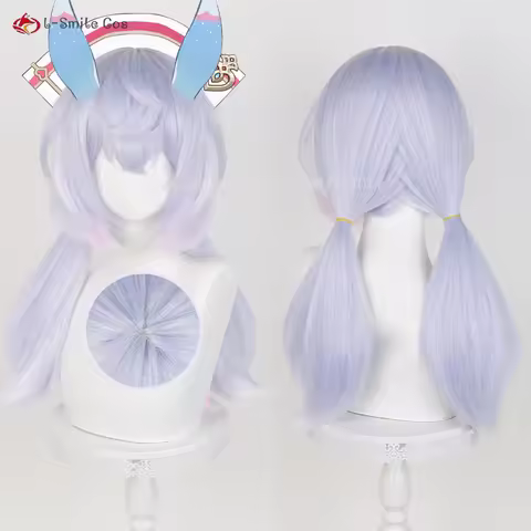 Fontaine Sigewinne Cosplay Wig 55cm Light Purple Highlights Pink Wigs Heat Resistant Synthetic Hair Anime Cosplay Costumes Wig