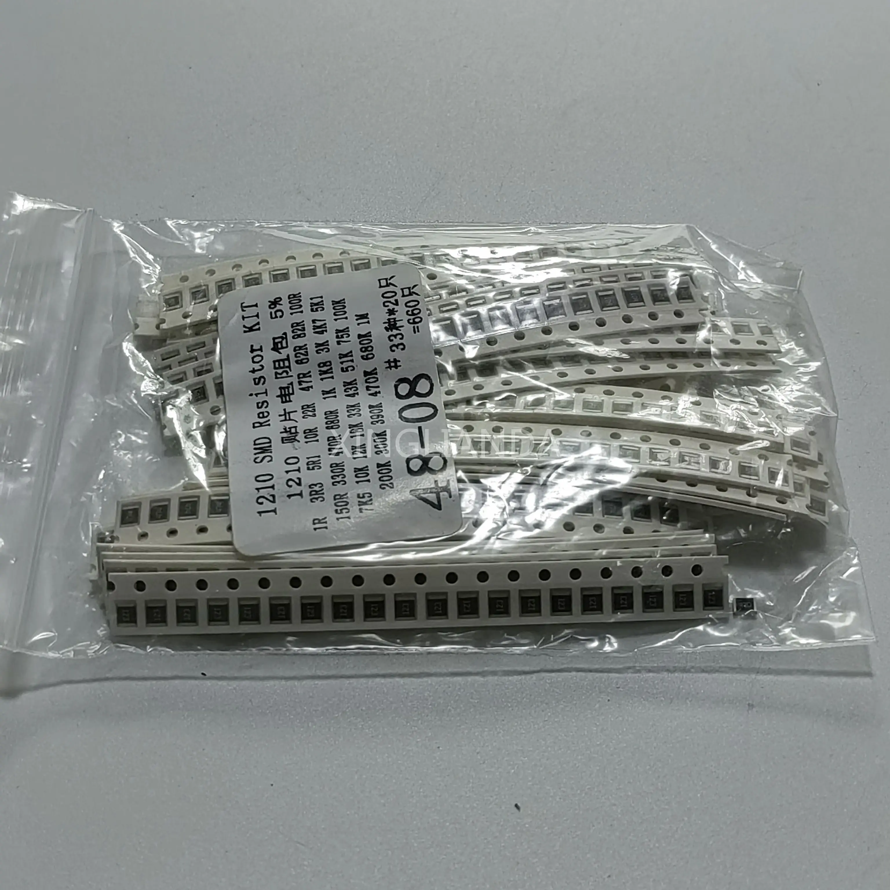 SMD 저항기 팩 모듬 키트, 칩 저항기, DIY 전자 저항기, 660PCs/세트, 1210 33 값 * 20PCs, 1R-1M OHM 33 값 * 20PCs