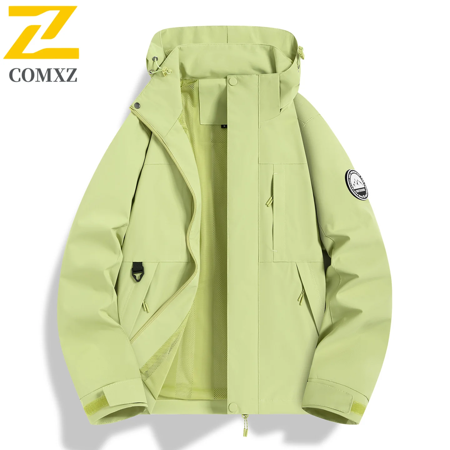 Outdoor Work Rainproof Jacket Men's Camping Adventure Waterproof Windproof Hooded Windbreaker 2025 Autumn Women Sports Outerwear