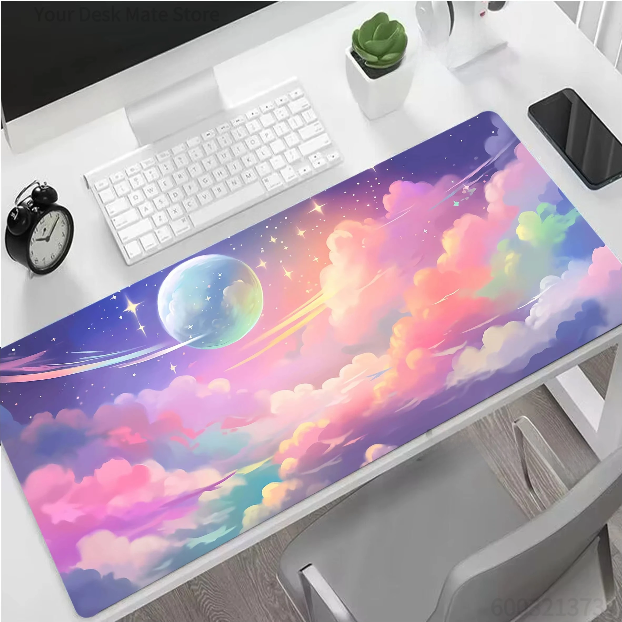 Dreamy Starry Night Landscape Desk Mat Waterproof Non-slip Extended Mouse Pad
