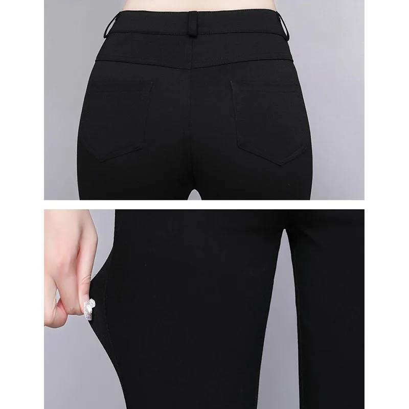 Pantalon évasé en mousseline de soie pour femme, mode coréenne, mince, fendu, taille haute, dame de bureau, élégant, monochromatique, décontracté, printemps, été