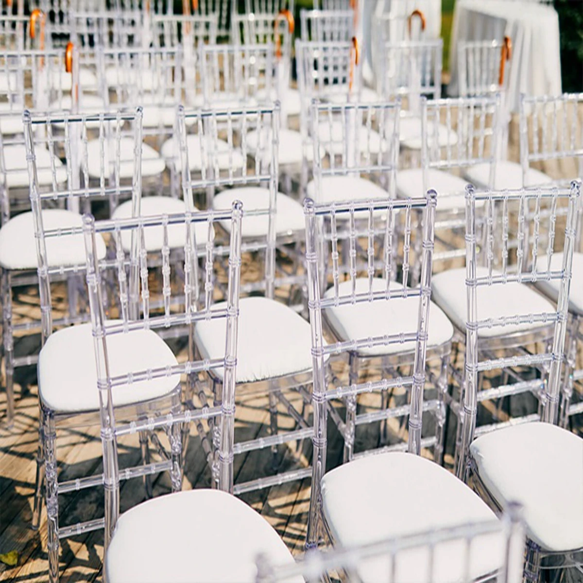 12pcs）Wedding transparent acrylic chair transparent stool hotel banquet hall outdoor party party bamboo chair meal