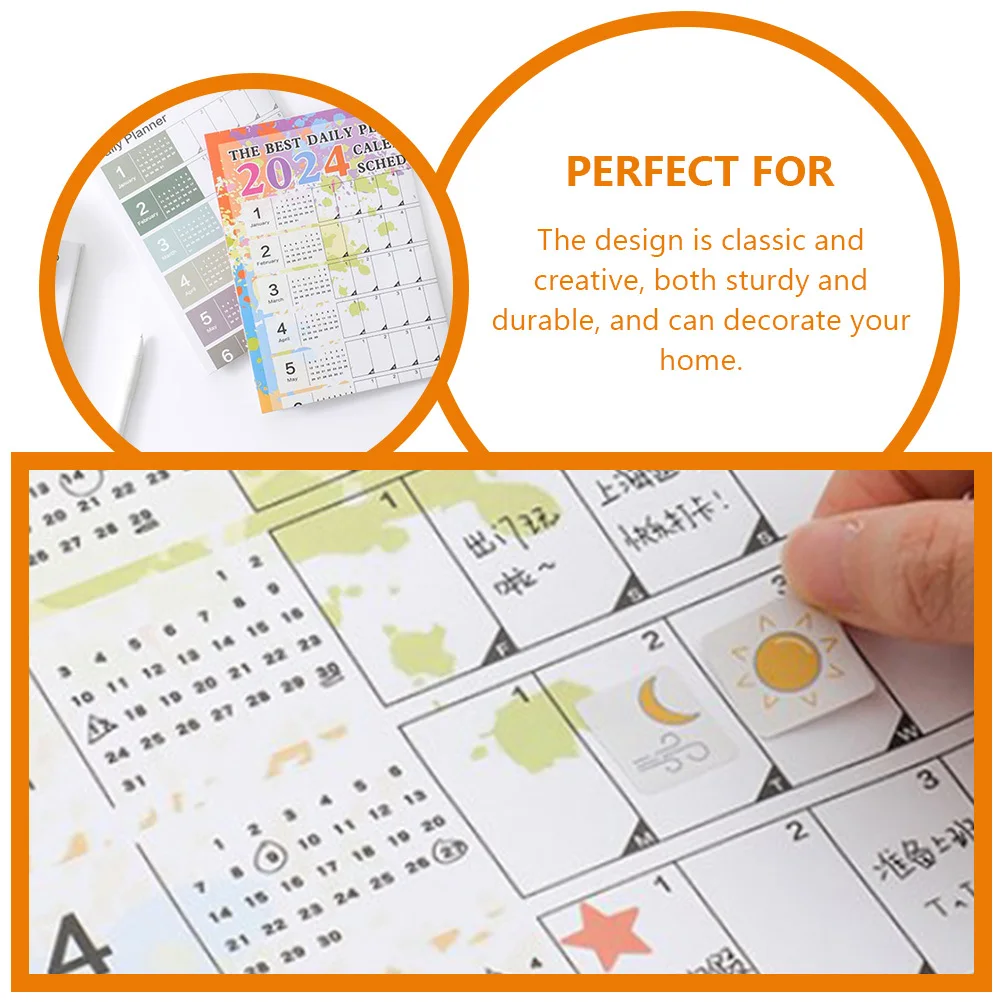 

2Pcs Creative Wall Scheduler Calendar Yearly Monthly Plan Organizer Daily Agenda for Office Home Study 2023 Small Calendar 2023