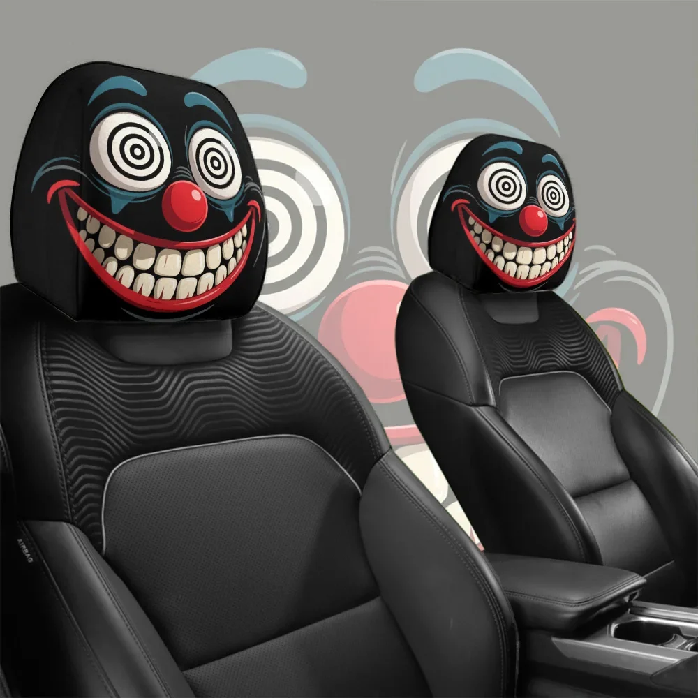 2pcs Headrest Covers Ghost 2pcs Headrest Covers Funny Car Headrest Covers Stain Resistant Oil Resistant Retractable Car Parts