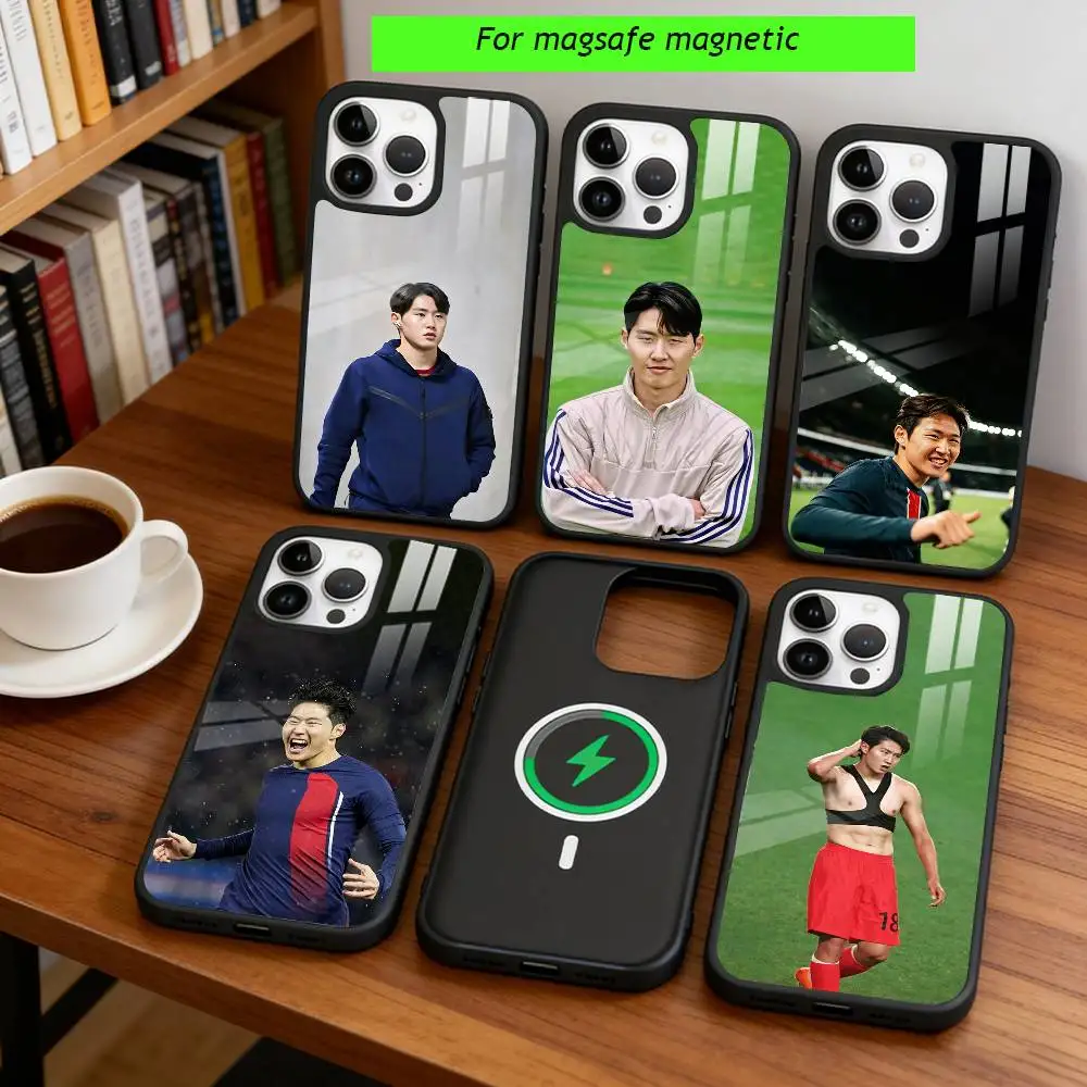 

L-Lee Kang-in Phone Case For iPhone17,16,15,14,13,12,11 Plus,Pro Magnetic with Magsafe Wireless Charging