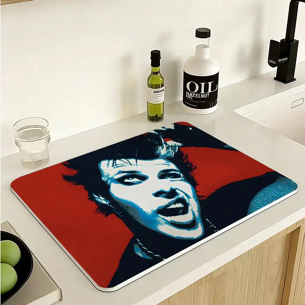 YUNGBLUD Singer Floor Mat Diatomite Floor Mat Fast Drying Odor Resistant Non Slip Bath Kitchen Mat
