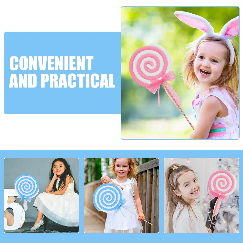 2 Pcs Photo Studio Props Lollipop for Decorate Party Candy Decoration Simulation Food Plastic Large