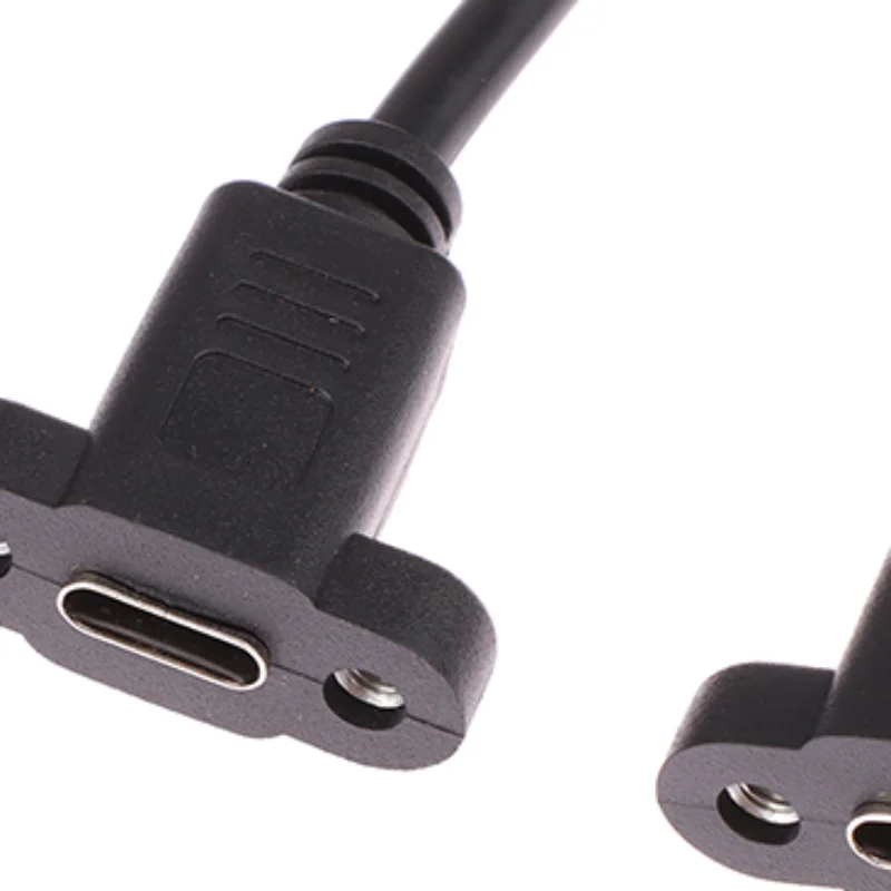 Micro Type USB USB 3.1 Male Connector To Type-c USB 3.1 Female Extension Cable 17mm With screws Panel Mount Hole 0.3m