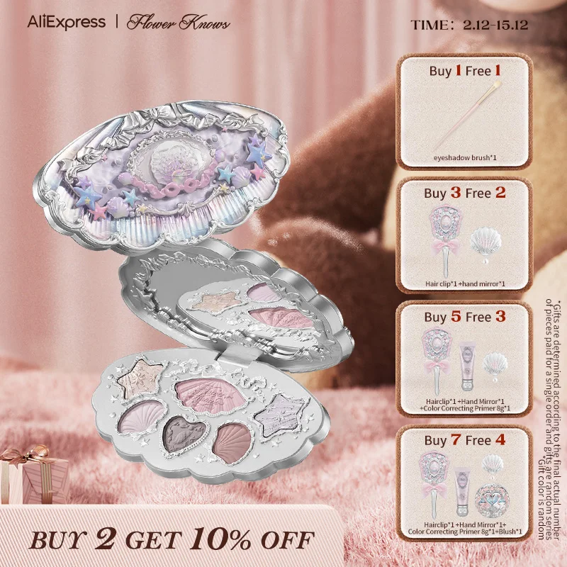 

6-цветная палитра для макияжа Flower Knows Shell's Jewel Collection