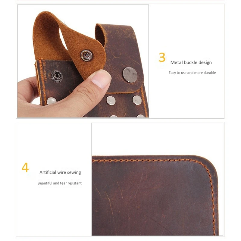 Back Pocket Quiver Horse Leather Pocket Quiver For Holding 6 Pieces , Recurve Compound Bow For Archery Hunting