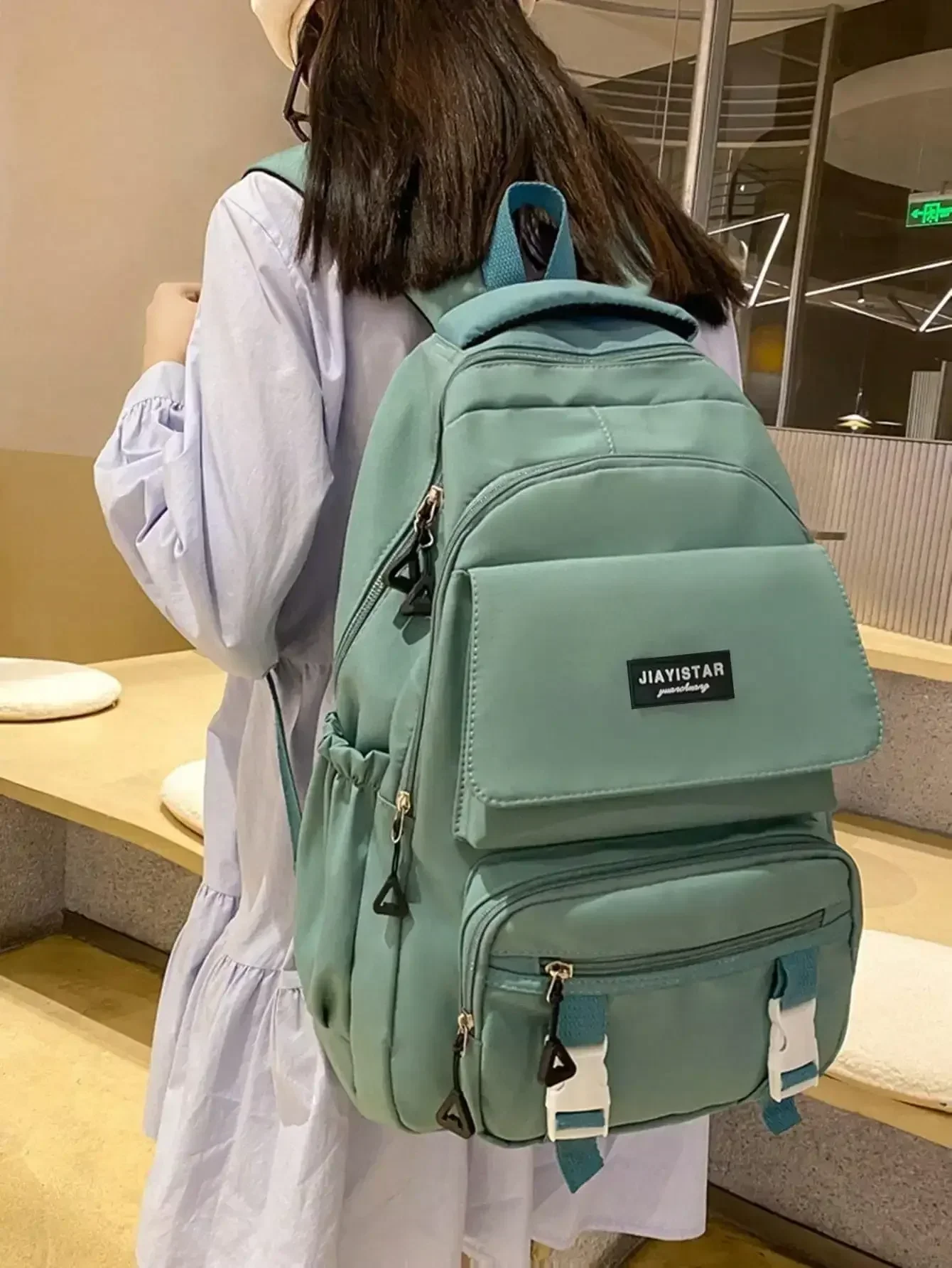 Waterproof,Portable Letter Patch Decor Functional Backpack School Bag For Graduate, Teen Girls, Freshman, Sophomore, Junior & Senior In College, & High School, Perfect For Outdoors ,Travel & Back To School, School Supplies,School Backpack,