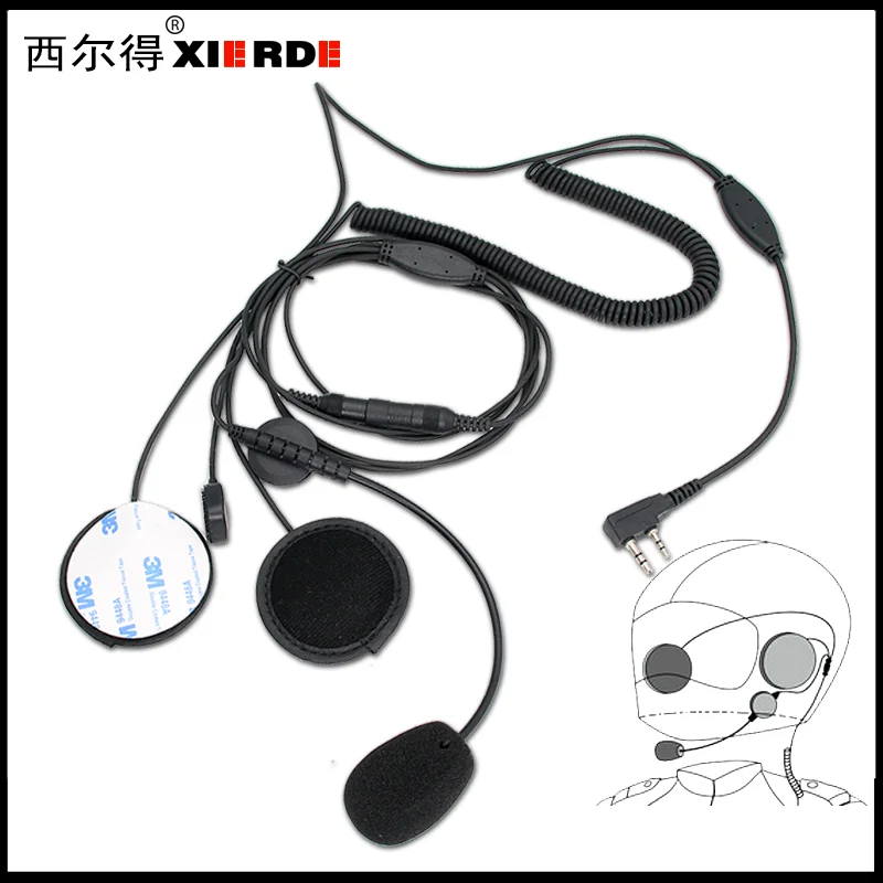 XIERDE Is Suitable For Motorcycle Helmet Walkie Talkie Earphones  UV5R   888S UVK5 UVK6 K58 UV9D Walkie Talkie Earphones