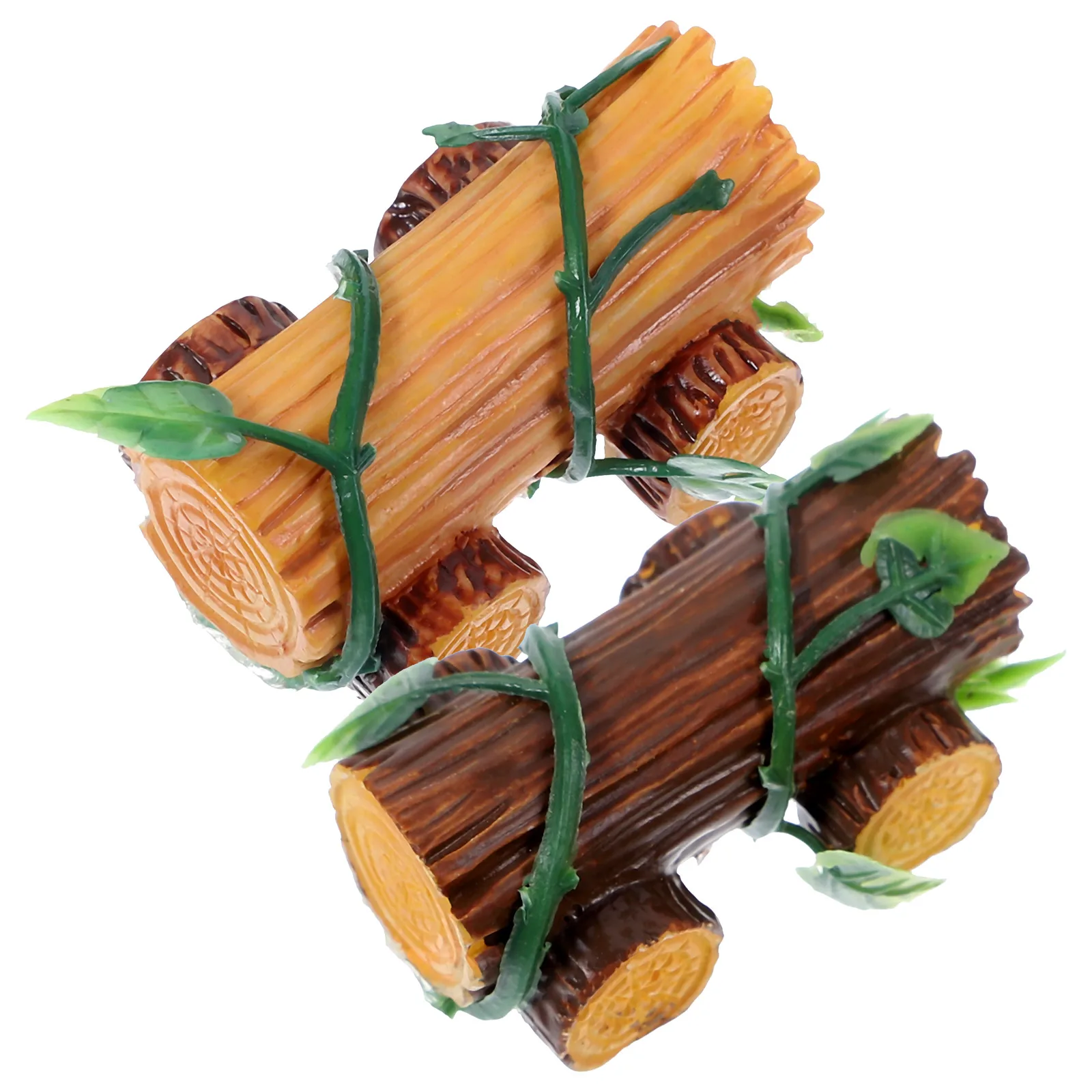 

2 Pcs Decorations Wood Car Fish Tank Ornaments Dashboard Personality Micro Landscape Small Stump Coffee Garden