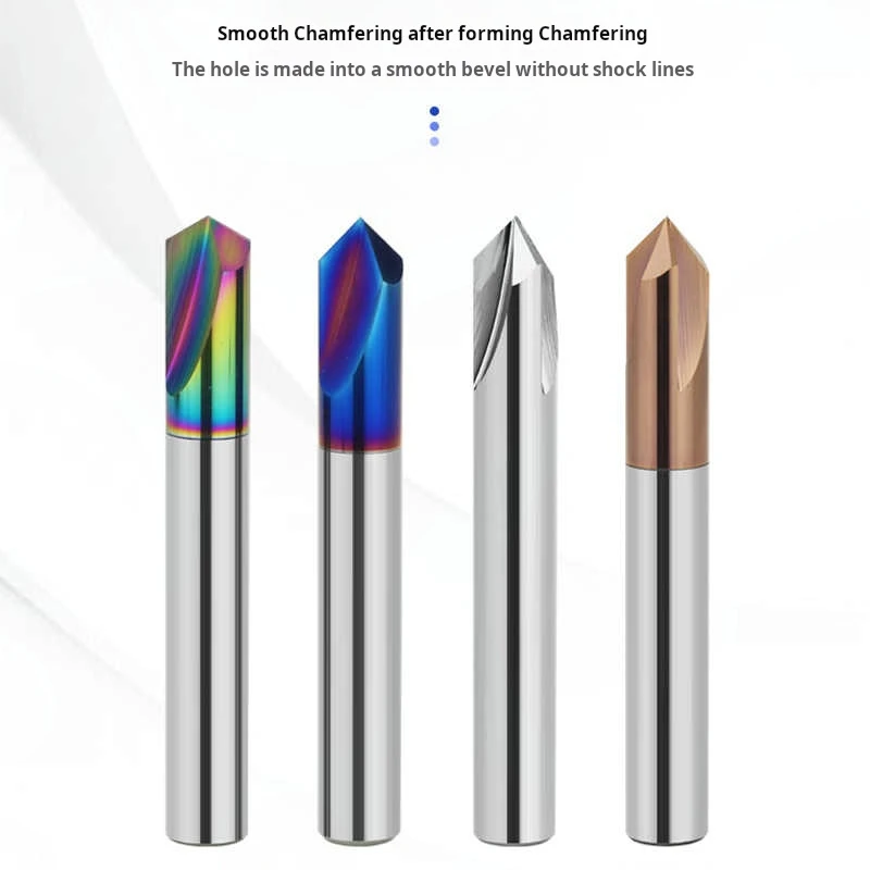 카바이드 챔퍼 밀링 커터 60 90 120 °   텅스텐 스틸 CNC 커터 2&3 플루트 챔퍼링 밀 금속 커터 엔드밀
