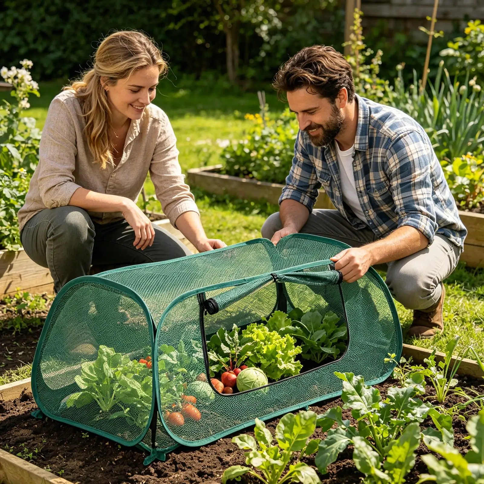 Pflanzennetzabdeckung im Pop-Design, Maschennetzbarriere, Vogelnetz für Garten, Balkon, Terrasse, Hinterhof, Gewächshaus, Blumenbeet