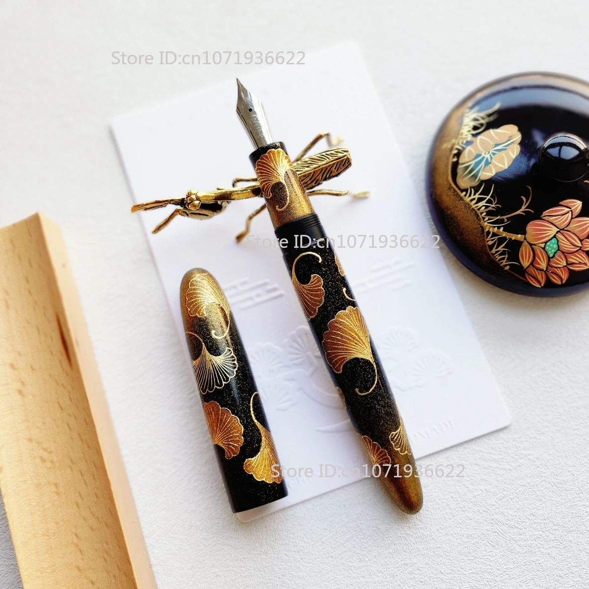 Limited SELMY Intangible Heritage Urushi Lacquered Ebonite Polar Bear Raden Maki-e BOCK Nib Fountain Pen Business Writing Gift