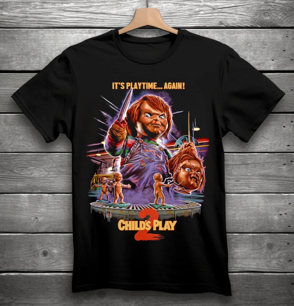 Child's Play 2 Horror Movie T-Shirt Black S-3XL Chucky