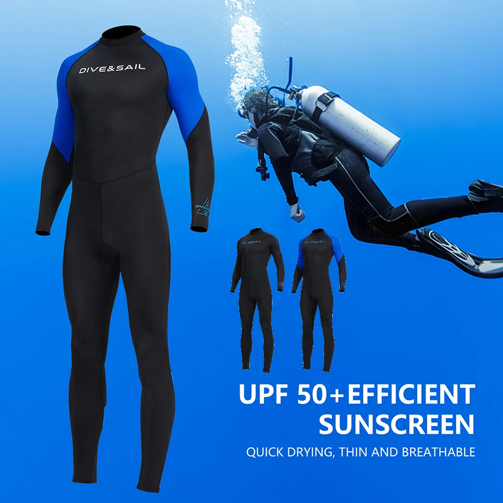 Men Lycra UPF50+Diving Skin Wetsuit Rash Guard- Full Body UV Protection for Diving Snorkeling Surfing Spearfishing Sports Skin