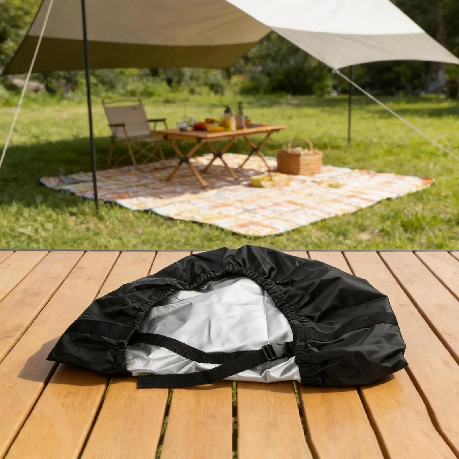 

Ergonomic Handle Heavy-duty 420D Oxford Cloth Adjustable Buckles Waterproof Pizza Oven Cover 55*63*28cm 21.65in