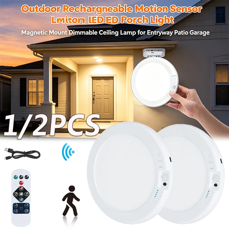 Rechargeable Ceiling Light, Inside Shower Light Waterproof 2 Pack | 7.48