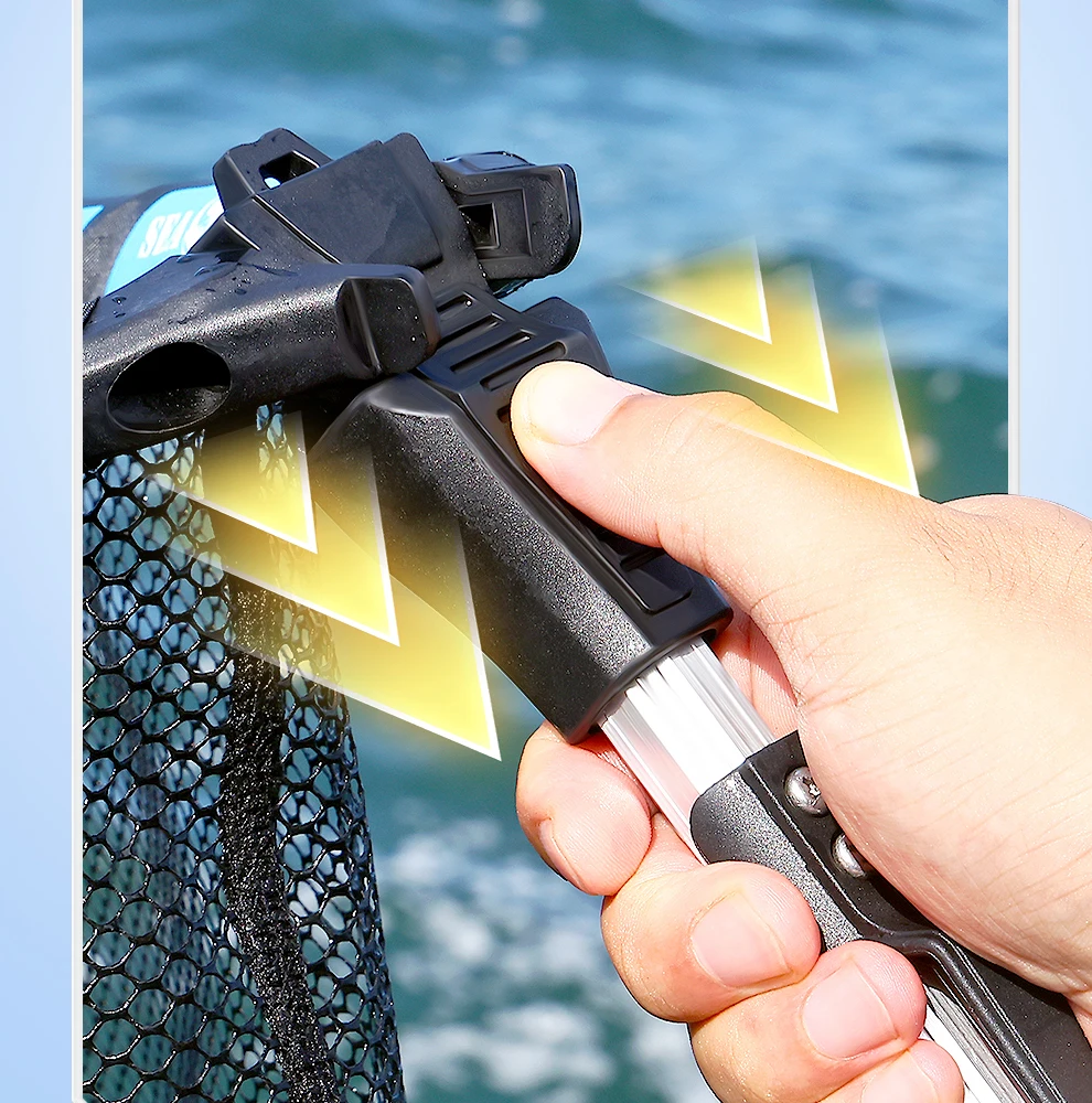 WEIHE 1 Stück Tragbares Faltbares Dreiecknetz 14 # Ausziehbarer Schwimmender Fischskimmer Langlebiges Angelzubehör für Einfachen Fang und Erhaltung – Detail 9