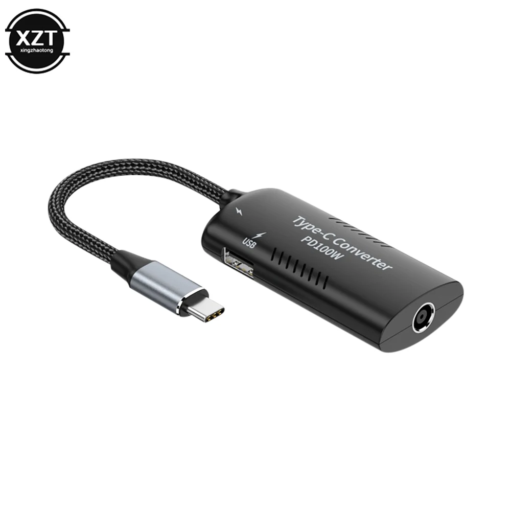 100W DC to USB C Power Adapter Converter for Macbook Lenovo Hp Asus Huawei Phone Laptop Tablet Type C QC3.0 Fast Charging Cable