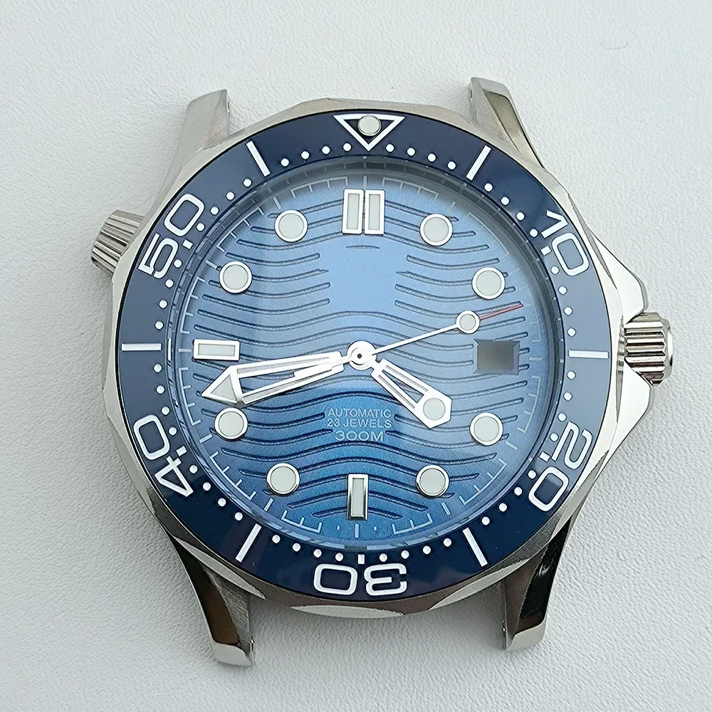 41MM NH35 Case NH35 Dial Stainless Steel Band Men Automatic Waterproof Watch for Seamaster 300 NH35/NH36 Mechanical Movement