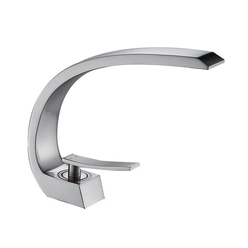 

Brass personalized creative basin hot and cold faucet, black brushed orange single hole basin faucet