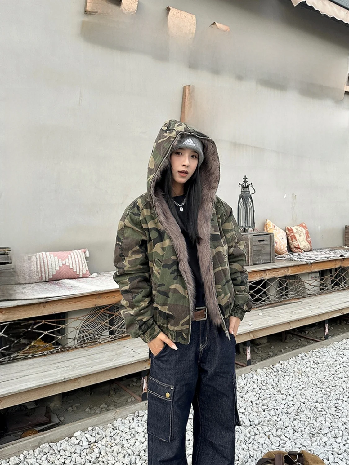 

Крутая американская ретро-куртка с камуфляжным принтом, мужская зимняя утепленная хлопковая куртка Cleanfit с капюшоном, повседневная теплая куртка с длинными рукавами